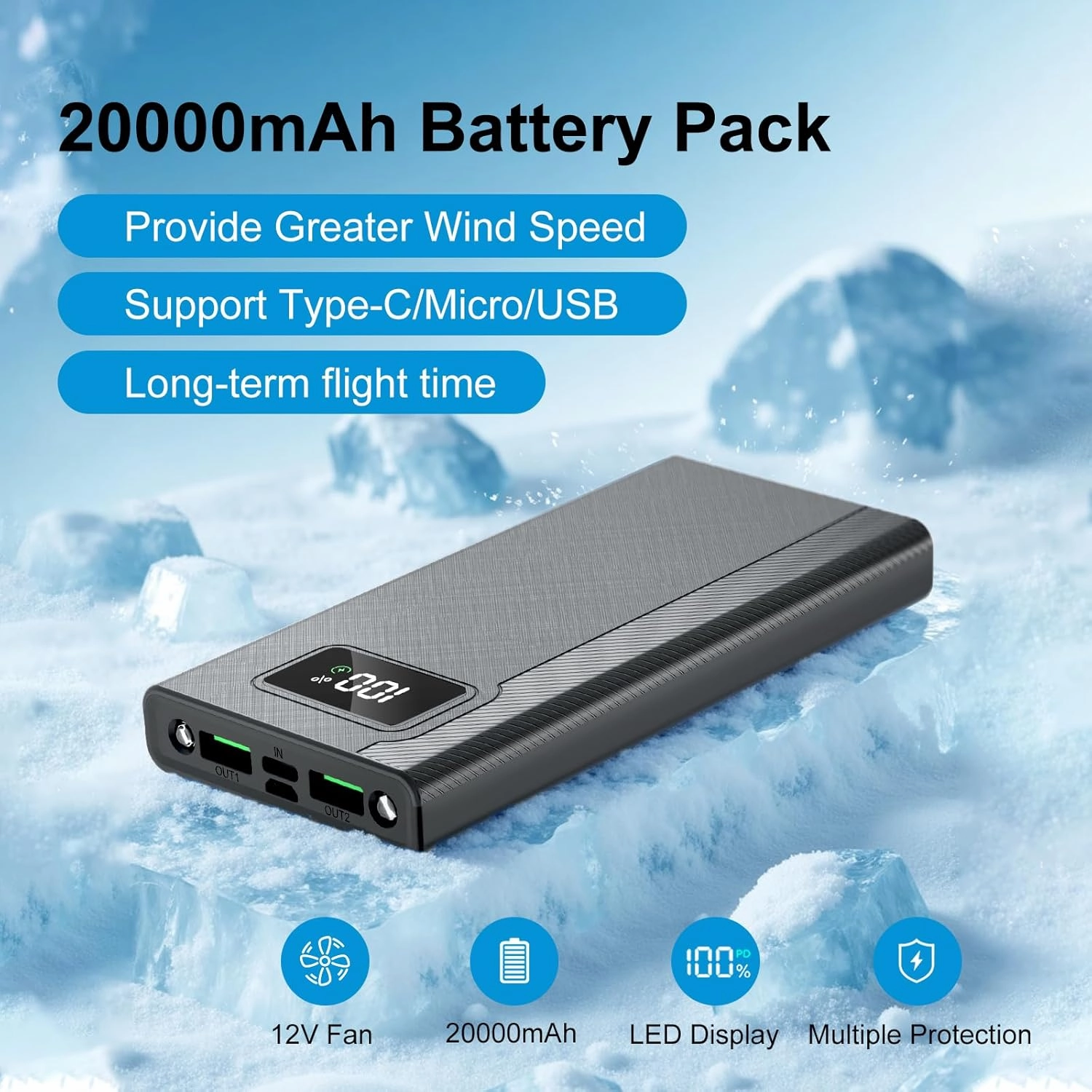 Cooling Vest with 20,000mAh Battery Pack 12V 2PCS Fan Electric Cooling Air Jacket UV Protection Vest Cool Jacket-XXL