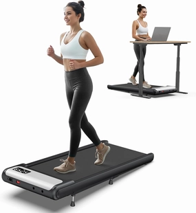 COZYINN Walking Pad Treadmill, Under Desk Treadmills with 10% Incline for Home Office Small,Quiet 2.5HP Voice Remote Control Portable Treadmills Work with WELLFIT KINOMAP,Small Walking Jogging Machine