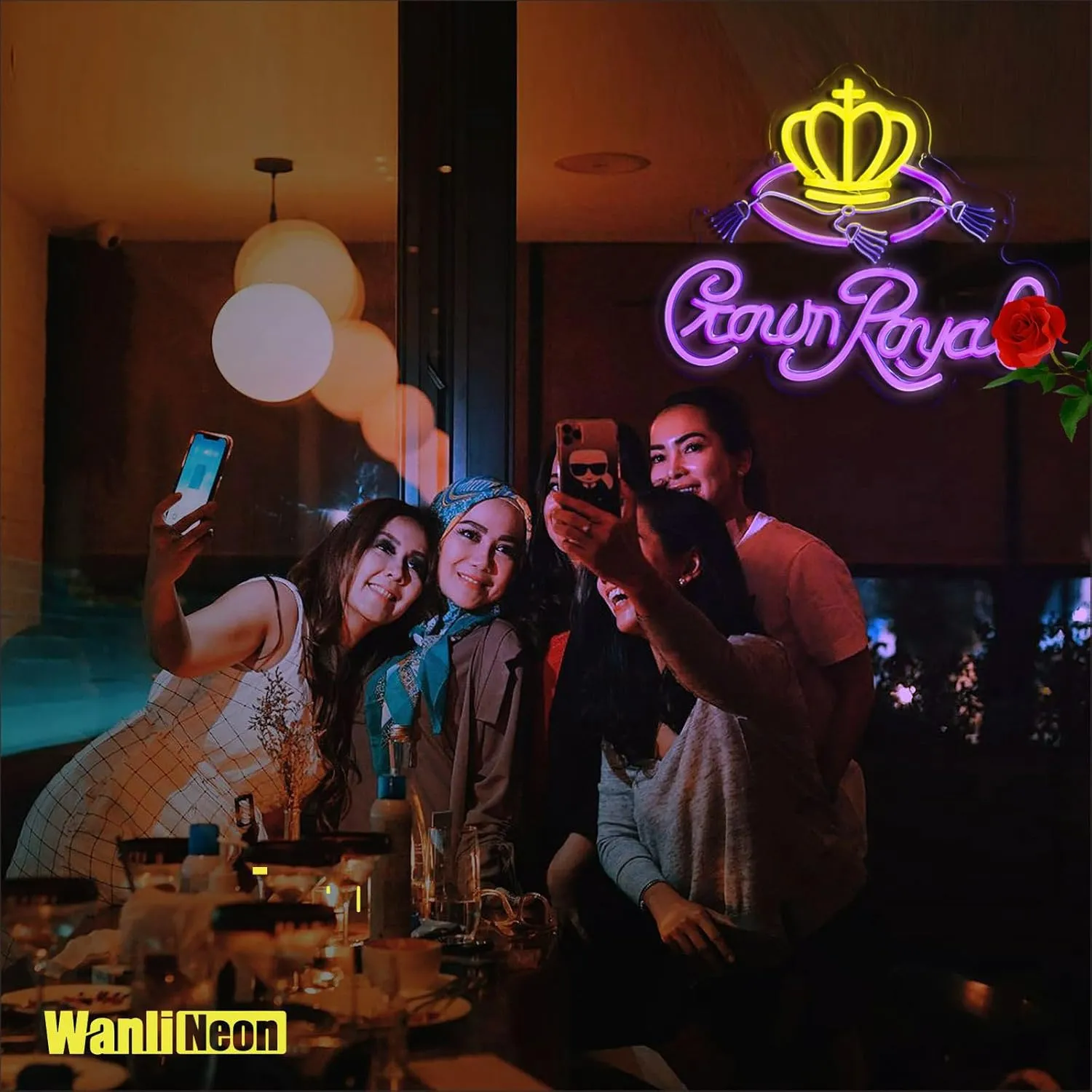 Crown Neon Sign for Bar Wall Decor, Royal Beer Lights Signs Whiskey LED Sign for Bar Man Cave Bedroom Home Shop Pub Bistro Party Hotel Game Room Decor Gifts, USB Powered