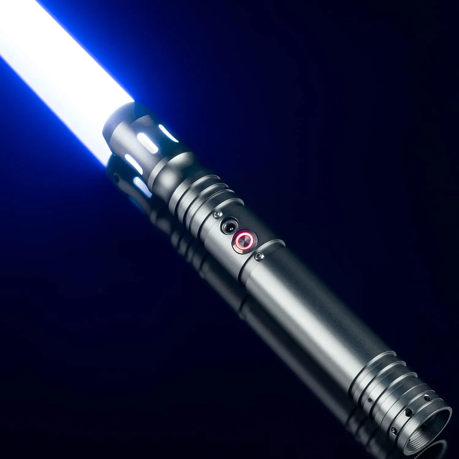 CUSTOM SABER Smooth Swing Rechargeable LED Light Saber, 9 Sound Fonts, RGB Infinite Color Changing, Light Saber Support Heavy Dueling for Adults Toy Gift - Gray