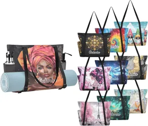 Custom Woman Yoga Mat Bag for Women Personalized Yoga Mat Carrier with Pockets Adjustable Gym Yoga Bag