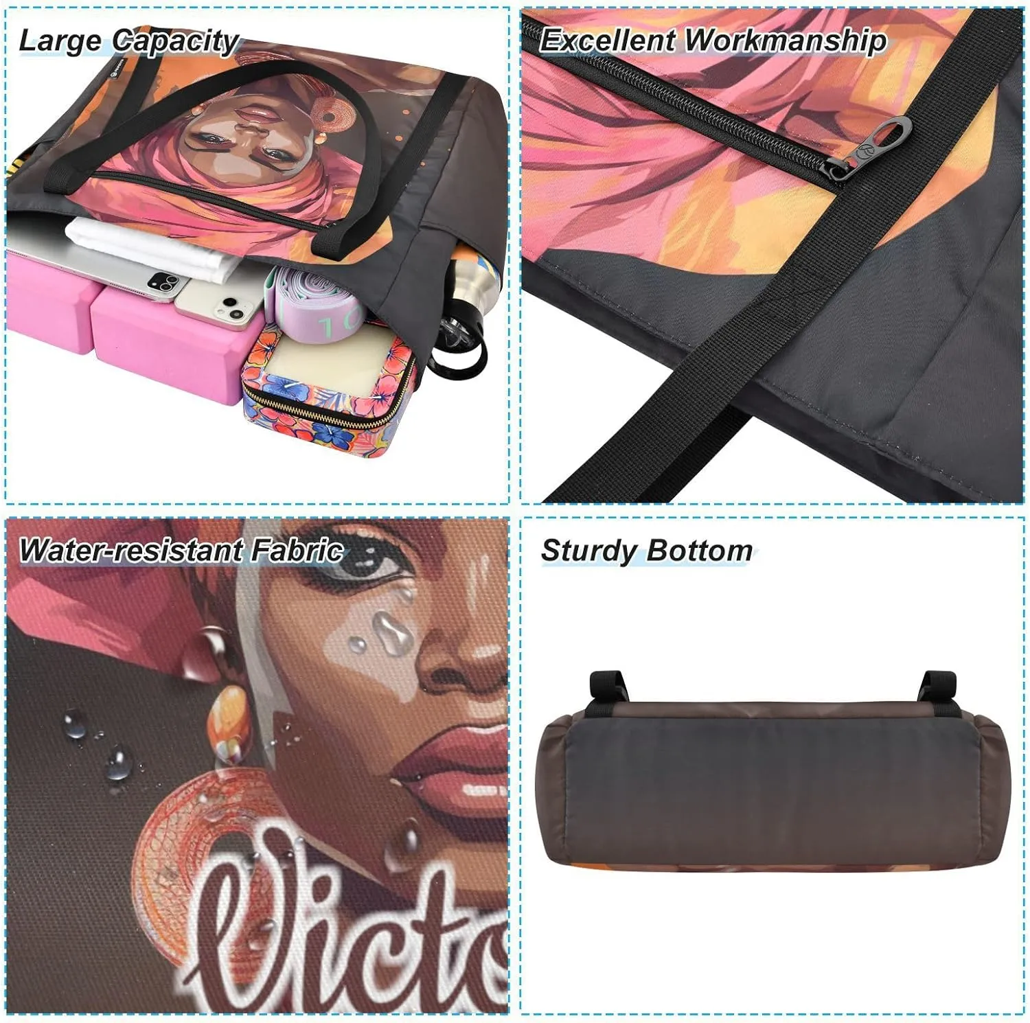 Custom Woman Yoga Mat Bag for Women Personalized Yoga Mat Carrier with Pockets Adjustable Gym Yoga Bag