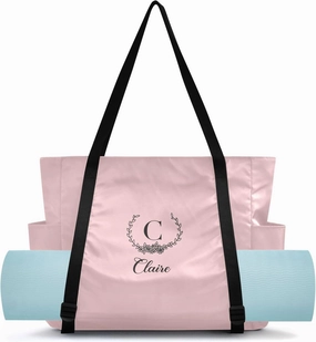 Custom Name Gym Yoga Bag with Yoga Mat Carrier Azalea Personalized Yoga Pilates Tote Shoulder Bag for Travel