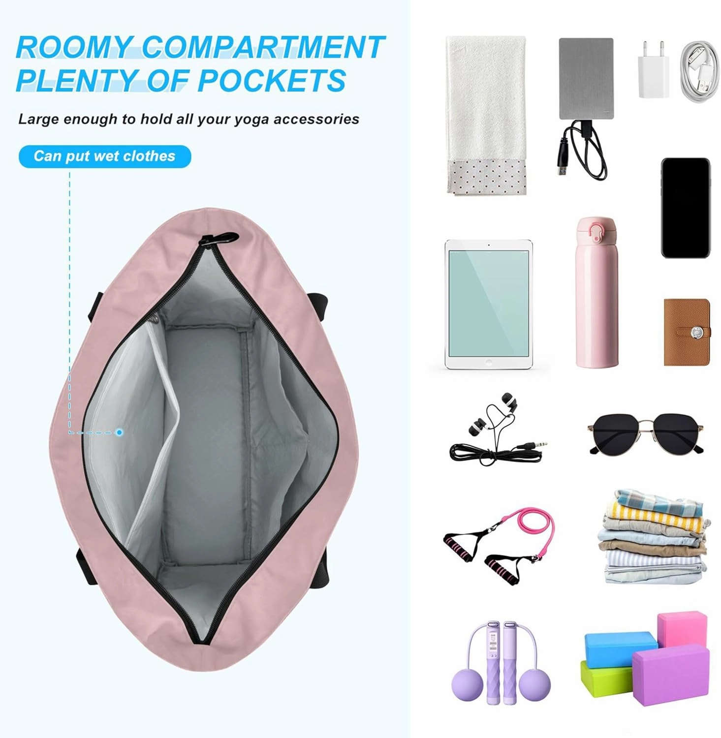 Custom Name Gym Yoga Bag with Yoga Mat Carrier Azalea Personalized Yoga Pilates Tote Shoulder Bag for Travel