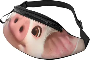 Cute Cartoon Animals Printed Bumbag Waist Bag for Men Women Adjustable Belt Fanny Pack with Headphone Hole for Travel,Hiking,Sport,Cycling, Black, One Size, Hiking Backpack