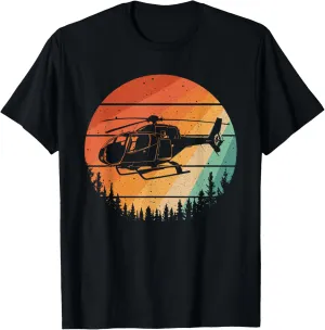 Cute Helicopter Art For Men Women Aviator Helicopter Pilot T-Shirt
