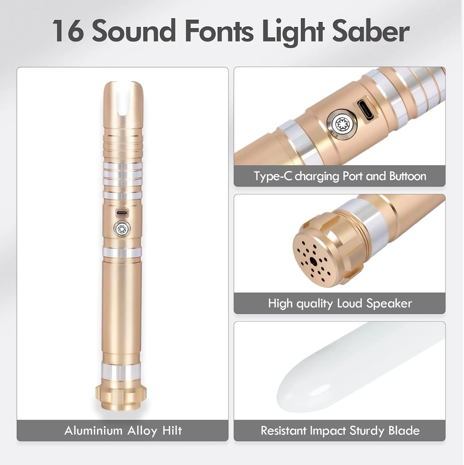 DAMIENSABER Upgrade RGB3.0 Smooth Swing Light Saber, Motion Control Light Saber with Realistic 16 Sound Fonts Infinite Color Changing 16 RGB, Heavy Dueling Metal Light Sabers for Adults, Rechargeable