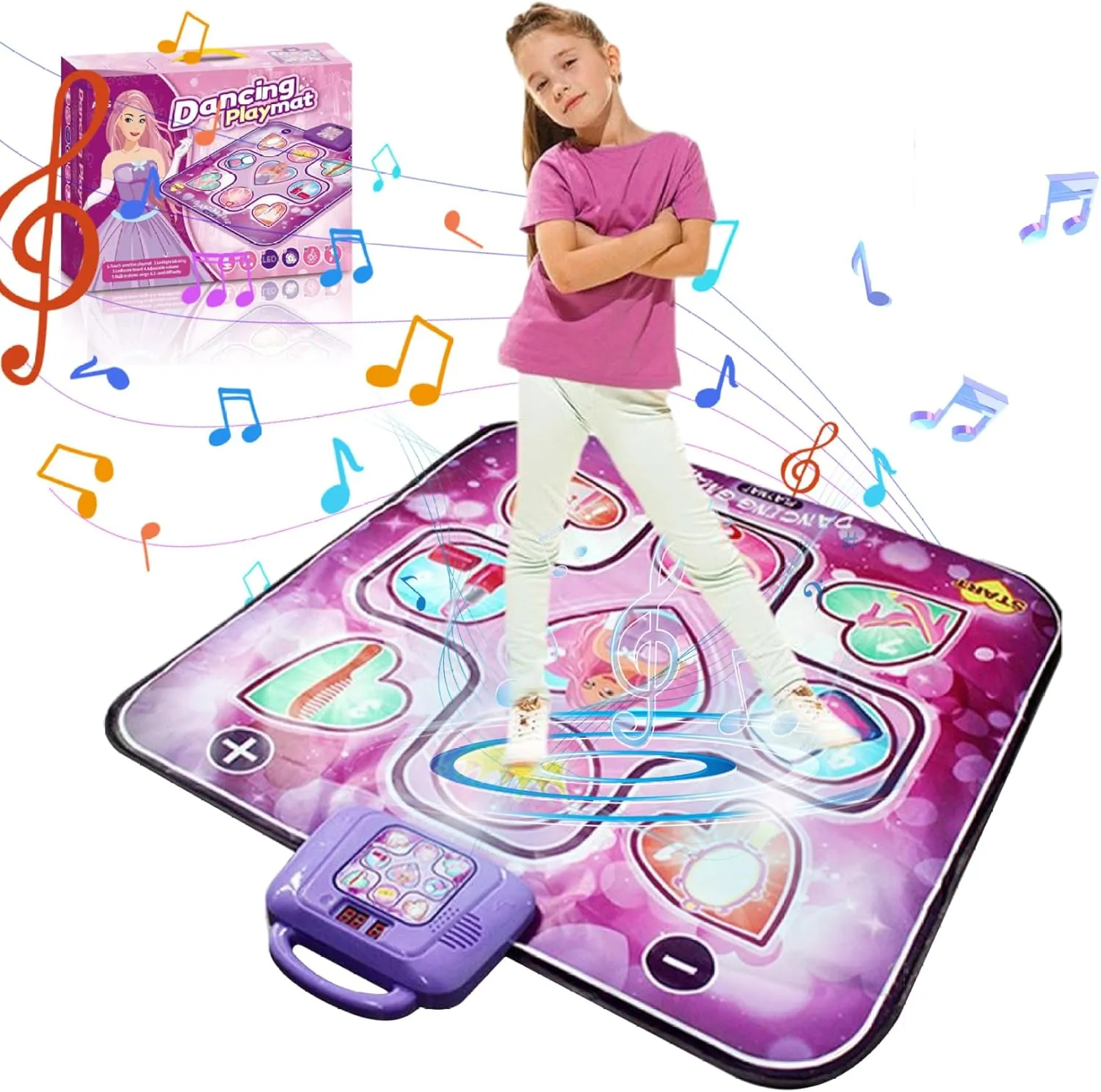 Dance Mat for Girls Princess-Themed Dance Pad 3 Level Dancing Mat with Clear Music Volume Adjustable 9 Key LED Indicator Sensitive Waterproof Heavy Duty Toys for Girls