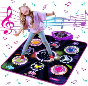 Dance Mat for Kids, Adjustable Volume, Built-in Music, 5 Game Modes, Dancing Game Pad for 3 4 5 6 7 8  Year Old Girls Boys, Dance Toys Gifts, Perfect Xmas Birthday Gift