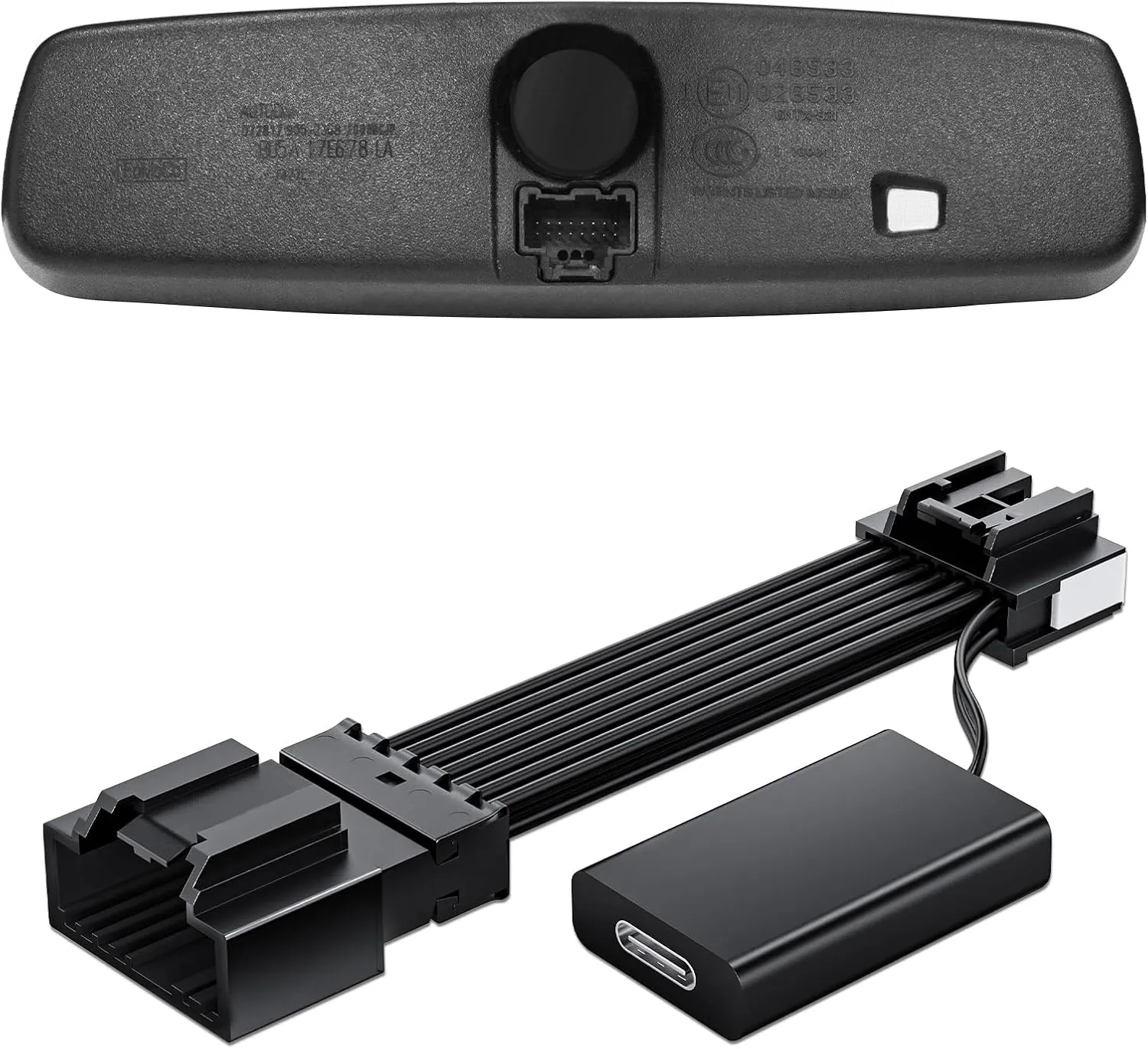Dashcam Power Adapter Custom for Ford 16 Pin (Model A) for F150/F250/F350 Explorer Bronco and etc,Hide The Wires,GPS Radar Mirror Camera Dash Cam Adapte,Connects to Rearview Mirror(Exposed)