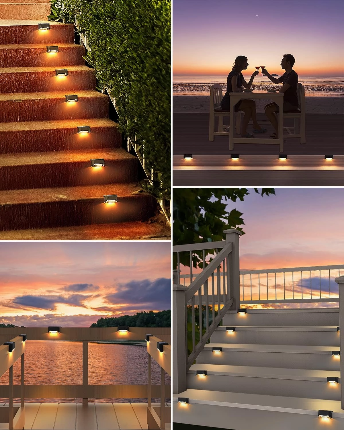 Deck Lights Solar Powered, 20 Pack Outdoor Waterproof Tiny Led Step Lights Used Outside for Deck, Stairs, Patio Fence, Garden