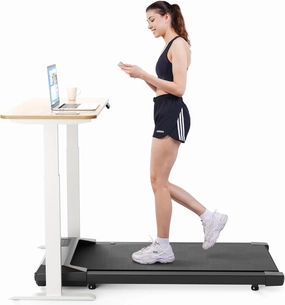 DeerRun Walking Pad, 2024 Upgrade Smart Under Desk Treadmill, 2.2HP Small Quiet Portable Treadmill, Walking Treadmill Under Desk, APP & Remote Control, Knee-Protective, No-Assembly
