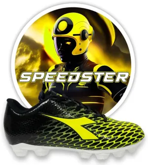 Diadora SMU Cattura LPU Youth Firm Ground Cleats, Black/Fluo Yellow Diadora, 6 Big Kid
