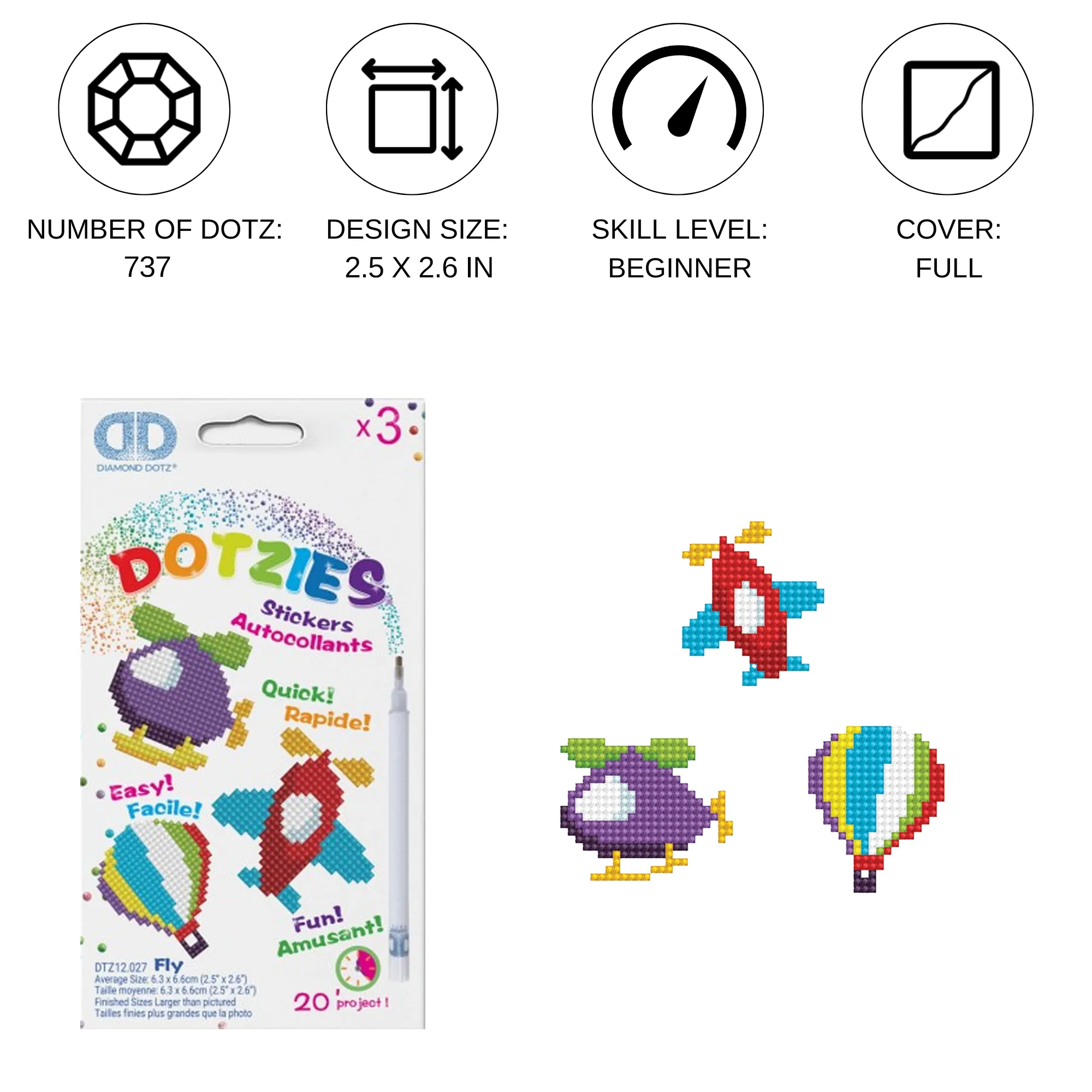Diamond Dotz Fly - DOTZIES Stickers Kit
