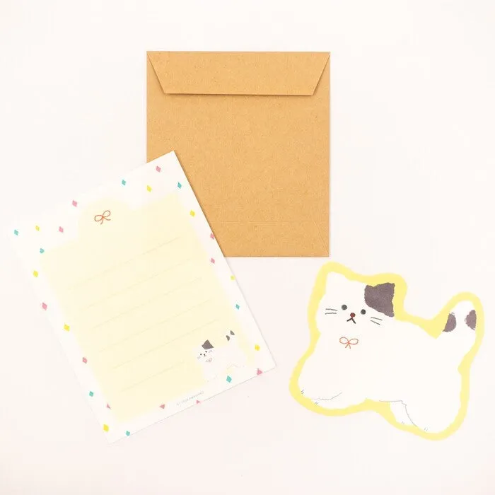 Die-Cut Mini Letter Writing Set - Fluffy Cat