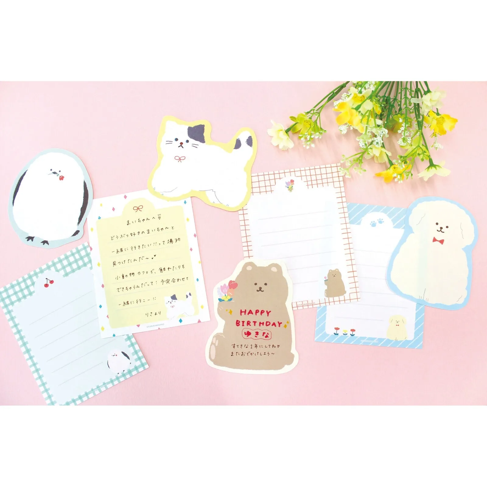 Die-Cut Mini Letter Writing Set - Fluffy Cat