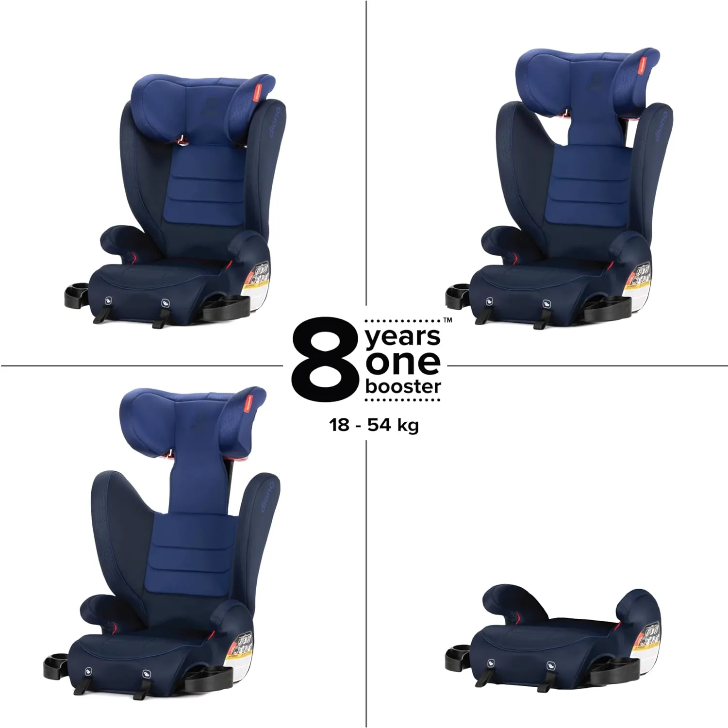 Diono Monterey 2XT Booster with Expandable Width & Ultra Mat Complete Back Seat Protection