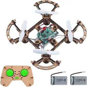 Diy Mini Wooden Drone RC Quadcopter Building Kits for Kids or Beginner,School Educational Science Kits Remote Control for Boys and Girls and Teens(Ages 5-7, 5-9, 8-12, 10 ) gkfescc XYQ-1