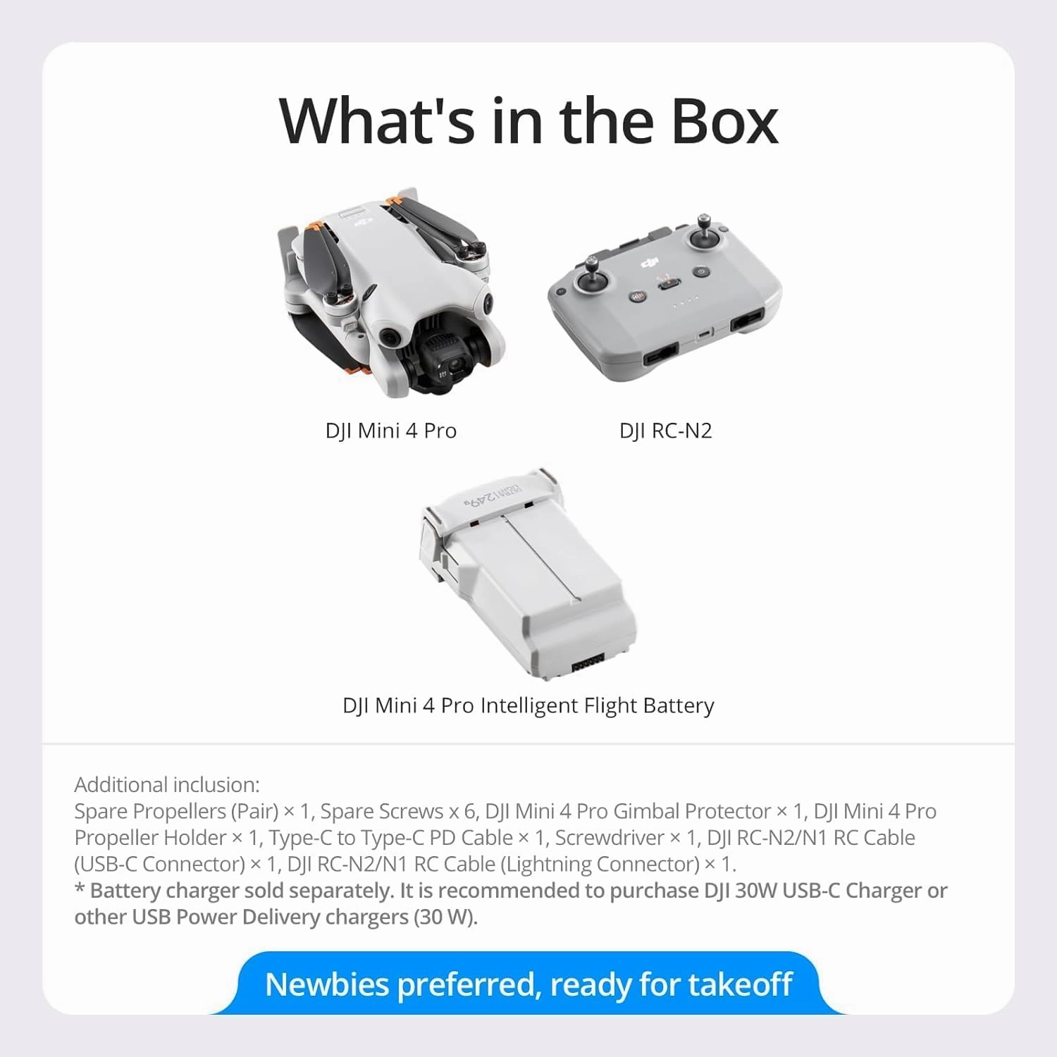 DJI Mini 4 Pro Folding Drone with RC-N2 Remote (No Screen) 4K HDR Video Camera for Adults, Under 249g, 34 Mins Flight Time, Omnidirectional Vision Sensing Bundle with Deco Gear Accessories
