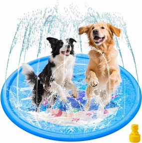 Dog Splash Pad & Kids Sprinkler for Yard, 67 Inches Large Outdoor Water Toy, Durable PVC Baby Pool Dog Pool with Sprinklers, Fun Backyard Water Play for Pets, Toddlers, Summer Parties