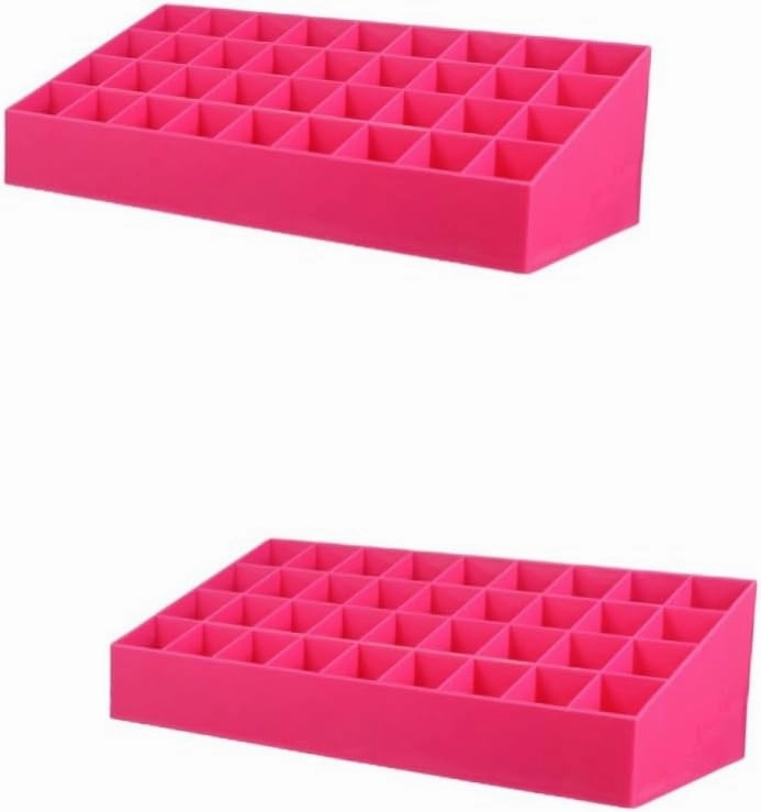 DOITOOL Clear Cosmetic Case 2pcs 36 Lipgloss Lip Tint Acrylic Lipstick Holder Storage Canister Lip Gloss Make up Cosmetic Rack