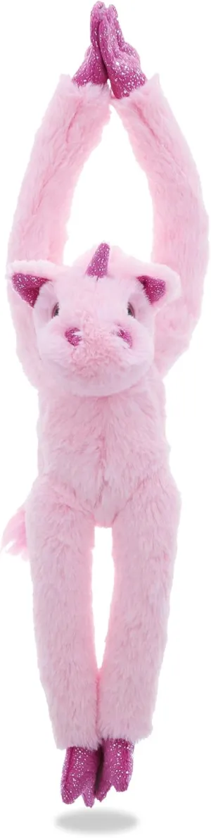 DolliBu Hanging Plush Unicorn Stuffed Animal with Hook & Loop Tape - Super Soft Wild Life Plush Toy for Kids, Adorable Playtime Unicorn for Boys & Girls - 21 Inch