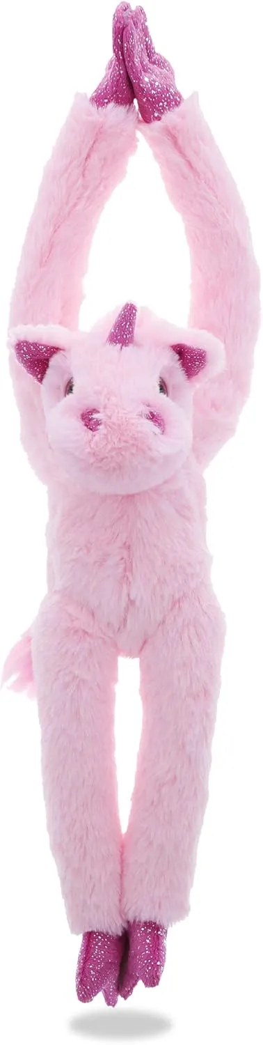 DolliBu Hanging Plush Unicorn Stuffed Animal with Hook & Loop Tape - Super Soft Wild Life Plush Toy for Kids, Adorable Playtime Unicorn for Boys & Girls - 21 Inch