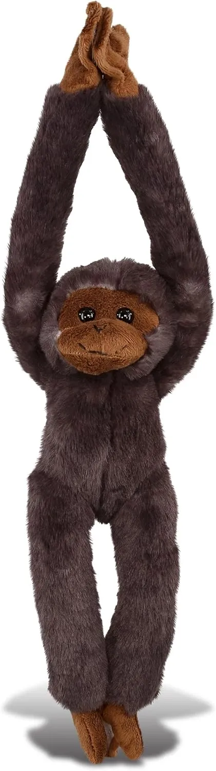 DolliBu Plush Hanging Capuchin Monkey Stuffed Animal - Soft Huggable Black Long Arms Monkey, Adorable Zoo Plush Toy, Cute Jungle Cuddle GIF for Kids & Adult - 21"