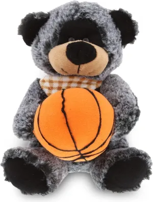 DolliBu Sitting Black Bear Stuffed Animal with Basketball Plush - Soft Plush Huggable Bear, Adorable Playtime Plush Toy, Cute Wildlife Gift for Kids and Adults - 9 Inch