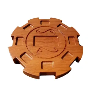 Domino Hub Mexican Train Dominoes Game Wood California Redwood Made in USA