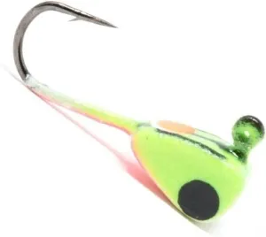 Drop Kick 1/16 Oz White Green Glow Bar Ice Fishing Jig Highly Efficient Lures for Various Kinds of Fish Jagg0le1076