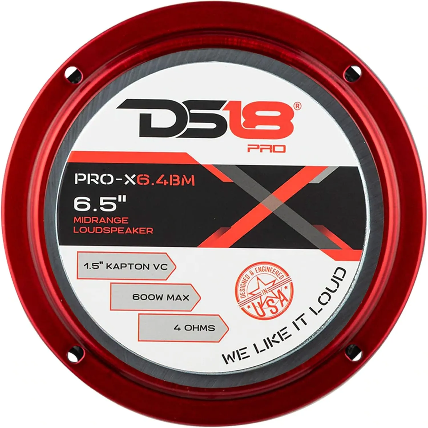DS18 Mid and High Car Speaker Package - 2X 6.5" Midrange, 2X 1" Tweeters, Built-in Crossover