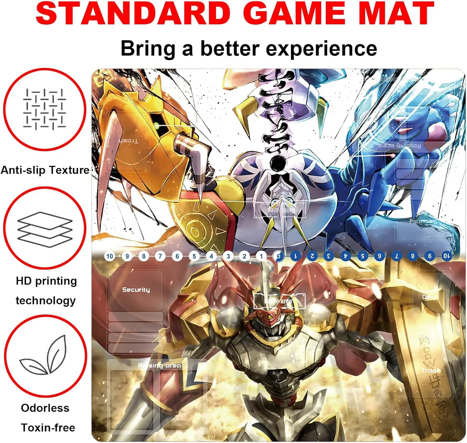 DTCG playmat 2 Player playmat Duel Mat Gaming Competition Pad Mat Card Binder Deck 60 * 60CM 23.6x23.6in (3)
