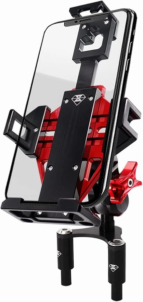 Ducati Motorcycle Phone Mount Holder for Panigale V4, V4S, 959, 939/950(Super Sport/S), 848, 899, 1199, 1299, Fixing Device Adjustable Size (Red)