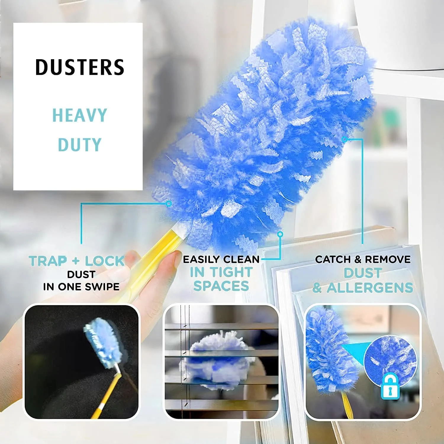 Duster Refill for Swiffer Duster, 30 Count Heavy Duty Duster Refills, Multi Surface 360 Duster   1 Handle