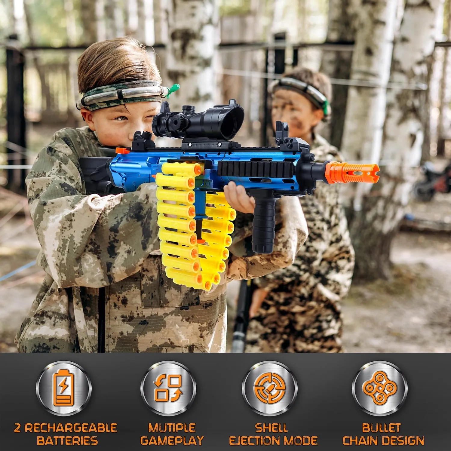 EagleStone Electric Realistic Toy Guns Sniper, Automatic Shell Ejecting Toy Gun Rifle with 30 Dart Clips,150 Foam Darts,Foam Blaster Toys for Kids Ages 8-12, Birthday Xmas Gift for Boys Adults