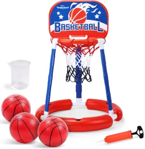 EagleStone Pool Basketball Hoop Toy, Toddler Basketball Hoop Indoor for Kids Adults (with Backboard)