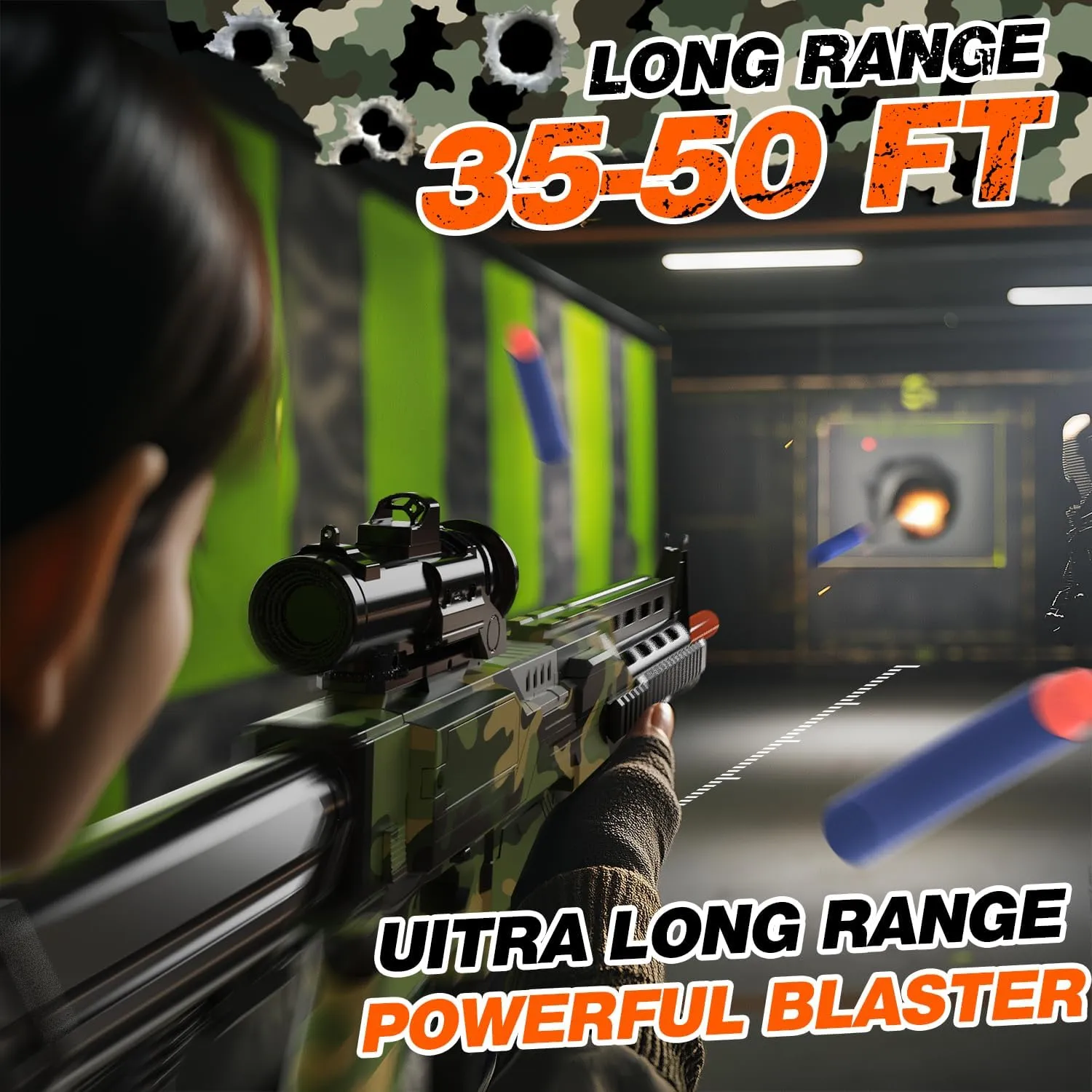 EagleStone Realistic Toy Gun for Kids，Automatic Gun Toy for Boys -3 Modes Toy Foam Blasters with Tactical Vest, Storage Mesh Bag,2 Clips,150 Darts, Electric Toys for Boys Age 8-12 Gifts Birthday