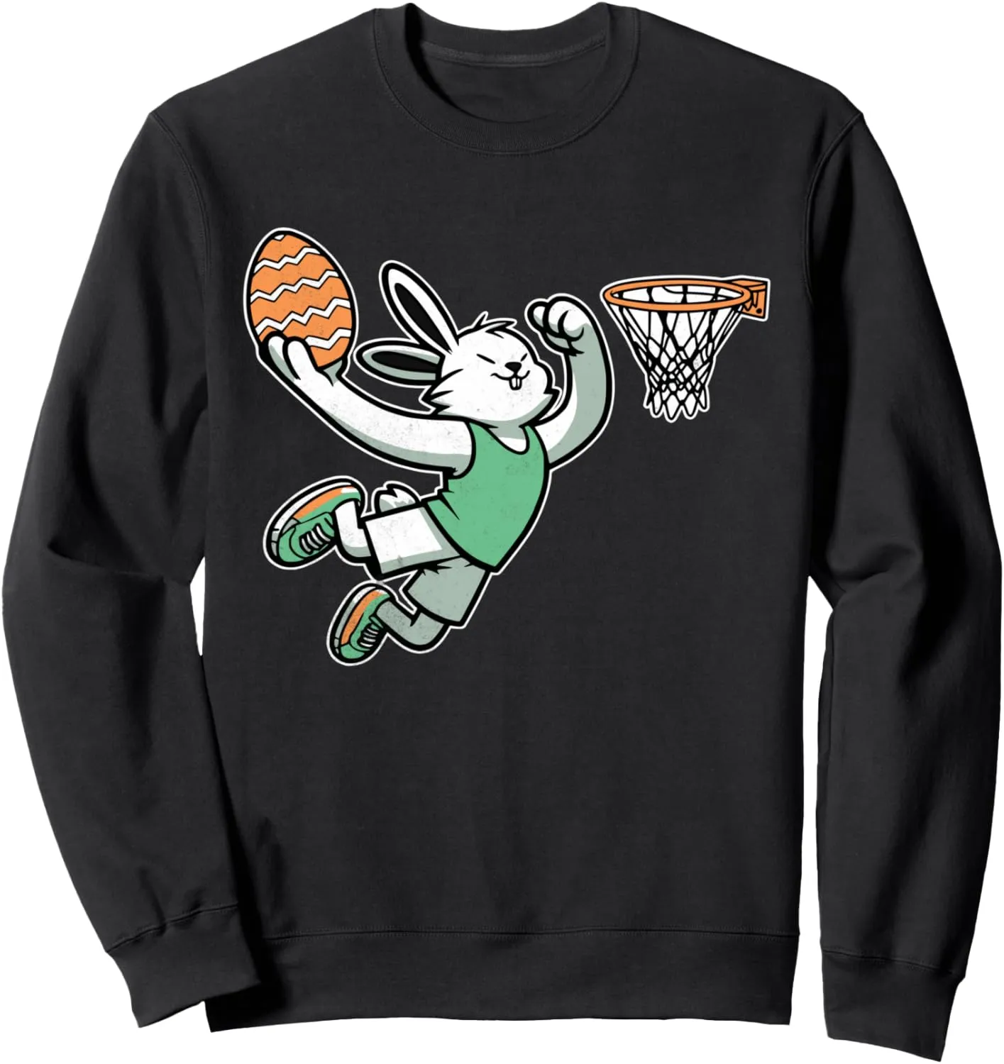 Easter Bunny Dunk Funny Basketball Game Easter Egg Kids Boys Sweatshirt
