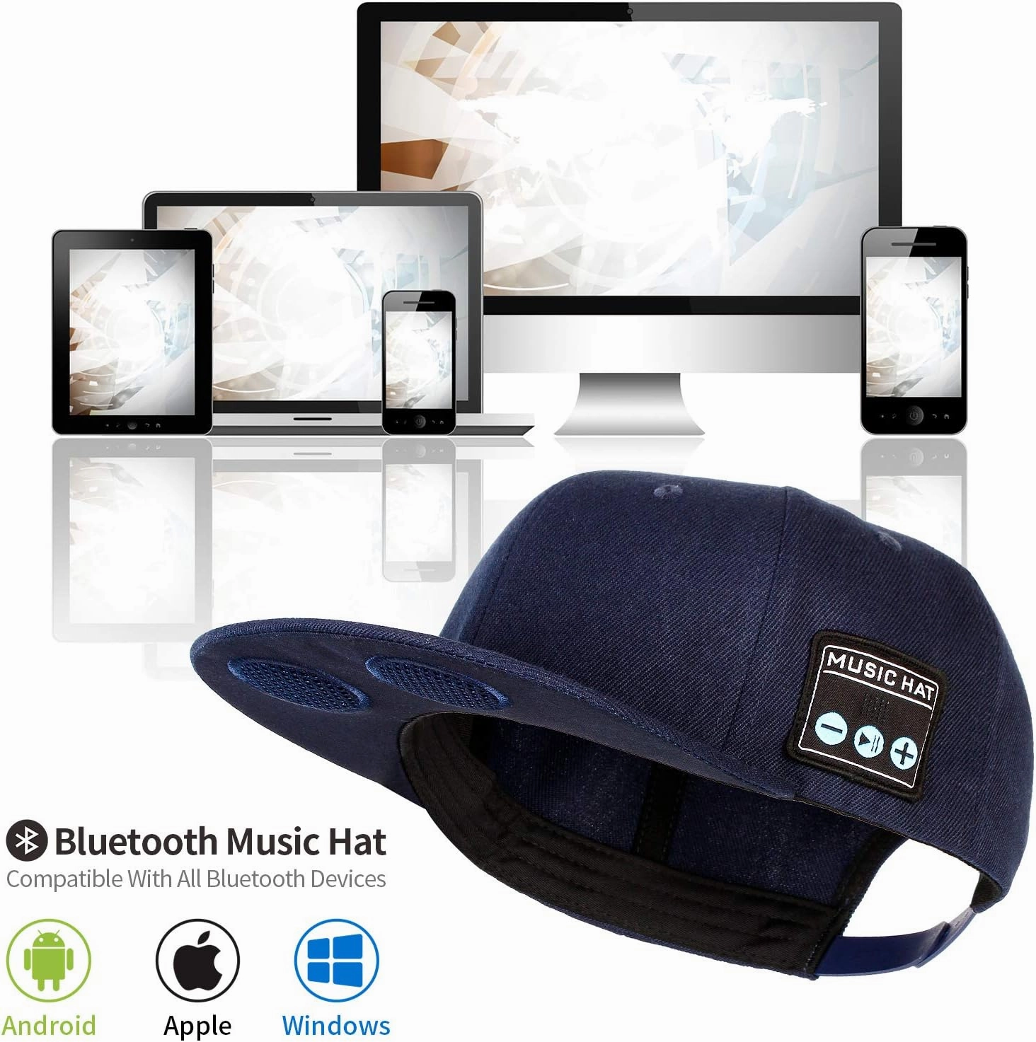 EDYELL Hat with Bluetooth Speaker Adjustable Bluetooth Hat Wireless Smart Speakerphone Cap for Outdoor Sport Baseball Cap is The Birthday Gifts for Men/Women/Boys/Girls