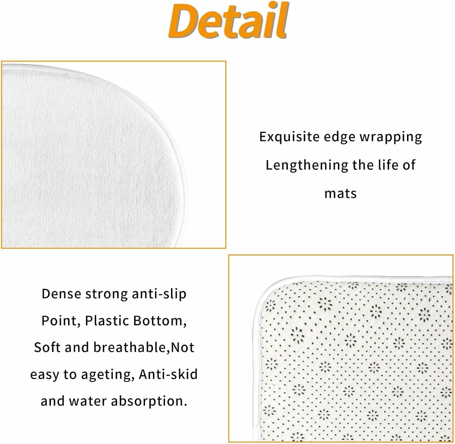 ekcos Soft and Comfortable Flannel Bathroom Non Slip Rugs,Super Absorbent Anti-Skid Carpet 3 Pieces/Set Sunflower Seeds and Strawberries