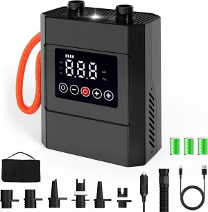 Electric Paddle Board Pump, 20PSI 12000mAh Rechargeable Sup Pump with Storage Bag, Intelligent Dual Stage Inflation & Deflation, Auto-Off SUP Air Pump for Stand Up Paddle Boards, Kayaks, Boats, Tents