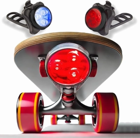 Electric Skateboard Lights for Night Riding. LED Skateboard Light Kit. Longboard Lights USB Rechargeable. Skate Board Headlight Front and Back. Ideal Electric Skateboards Accessories