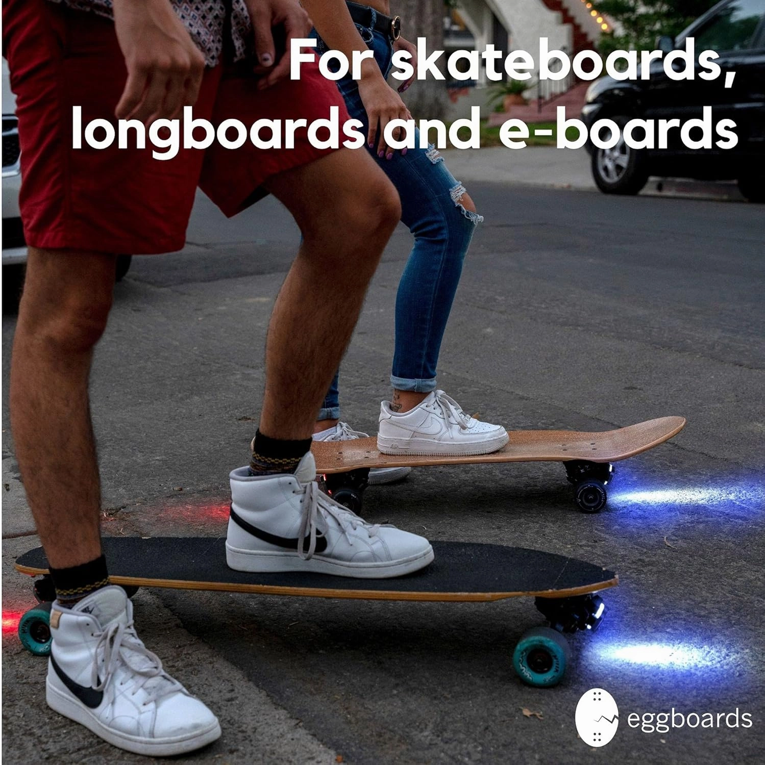 Electric Skateboard Lights for Night Riding. LED Skateboard Light Kit. Longboard Lights USB Rechargeable. Skate Board Headlight Front and Back. Ideal Electric Skateboards Accessories