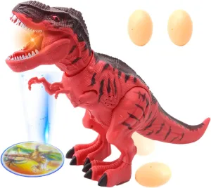Electrical Walking Dinosaur Toy with Light and Realistic Roaring Sound, Laying Egg Dinosaur Toy, Funny Battery Powered Dinosaur Robot for Kids Toddler