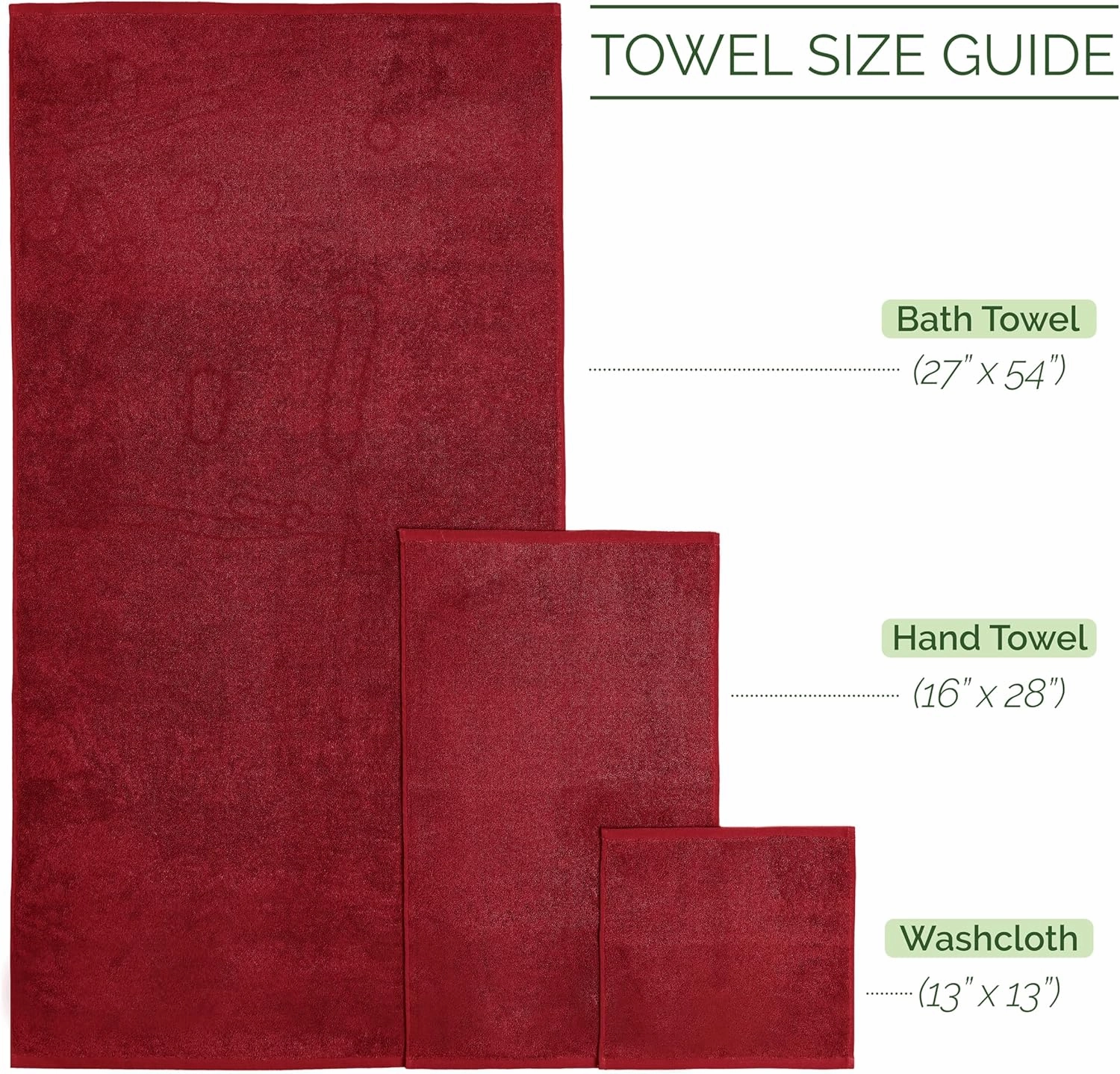 Elegant Comfort 100% Turkish Cotton Corduroy Ribbed Luxury Bath Towels 6-Piece Set, Premium Feel - Quick Dry, Highly Absorbent, Contains 2 Bath Towels, 2 Hand Towels, and 2 Washcloths, Burgundy