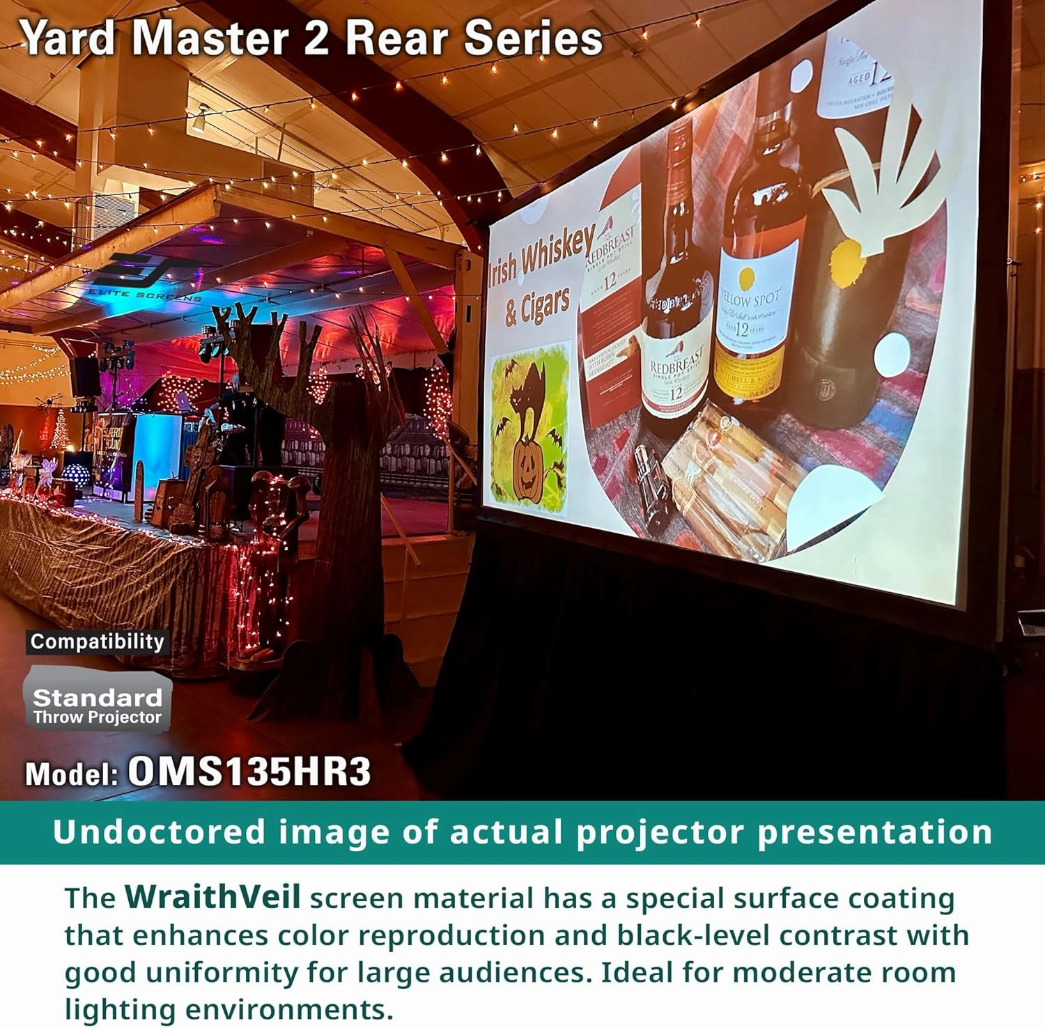 Elite Screens Yard Master 2, 135-inch Outdoor Portable Fast Folding Projector Screen w/ Stand 16:9, 8K 4K Ultra HD 3D Movie Theater Cinema REAR Projection (OMS135HR3) US Based Company 2-YEAR WARRANTY