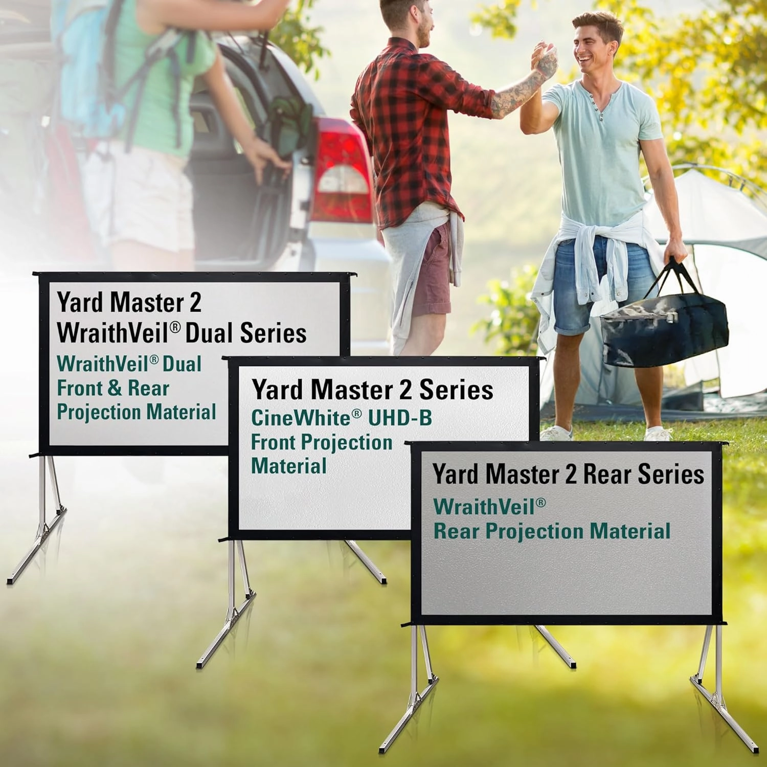 Elite Screens Yard Master 2, 135-inch Outdoor Portable Fast Folding Projector Screen w/ Stand 16:9, 8K 4K Ultra HD 3D Movie Theater Cinema REAR Projection (OMS135HR3) US Based Company 2-YEAR WARRANTY