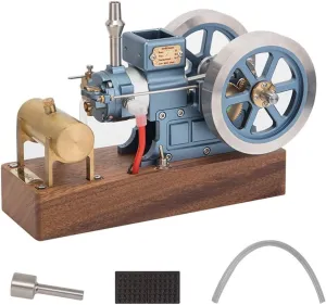 Engine Model Kit, 4 Stroke Engine Model Fixed-type Single Cylinder Adjustable Speed Mini Engine Kit, Mechanical Metal Motor Electricity Power Generator -RTR