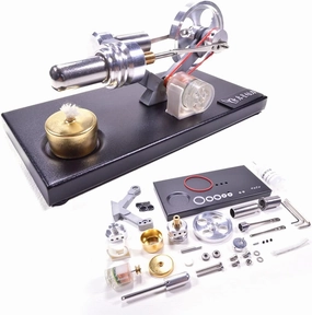 Engine Model Kits, Metal Stirling Engine Kit for Adults, Generator Heat Motor Model Educational Physics Experiment STEM Model